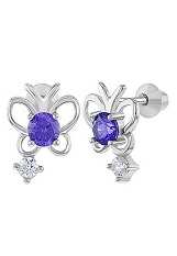 delightful minuscule dainty butterfly screw back earrings for toddlers